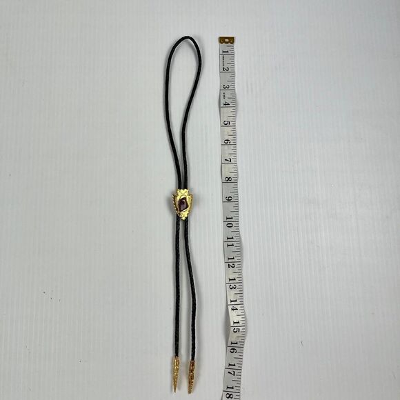 Gold Tone Southwestern Arrowhead Bolo with Beautiful Stone VINTAGE - Picture 7 of 7